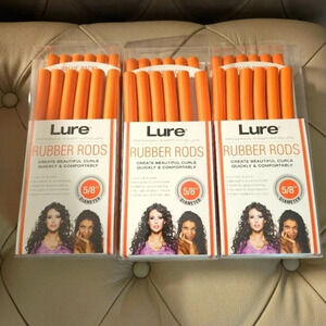 Lure Professional Rubber Rods Hair Rollers 5/8  " 3 pack